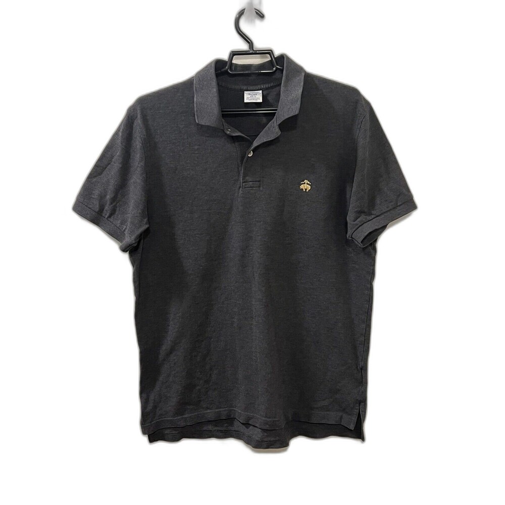 Brooks Brothers Mens Slim Fit Short Sleeve Polo Shirt Golden Fleece Logo Sz LG